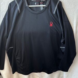 Spyder Black Men's Active long sleeve Shirt XXL/Tall